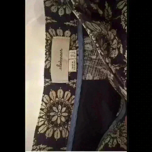 Anthropologie Elevenses Size 2 Shorts Blue & Tan Floral Medallion Boho - Picture 2 of 3